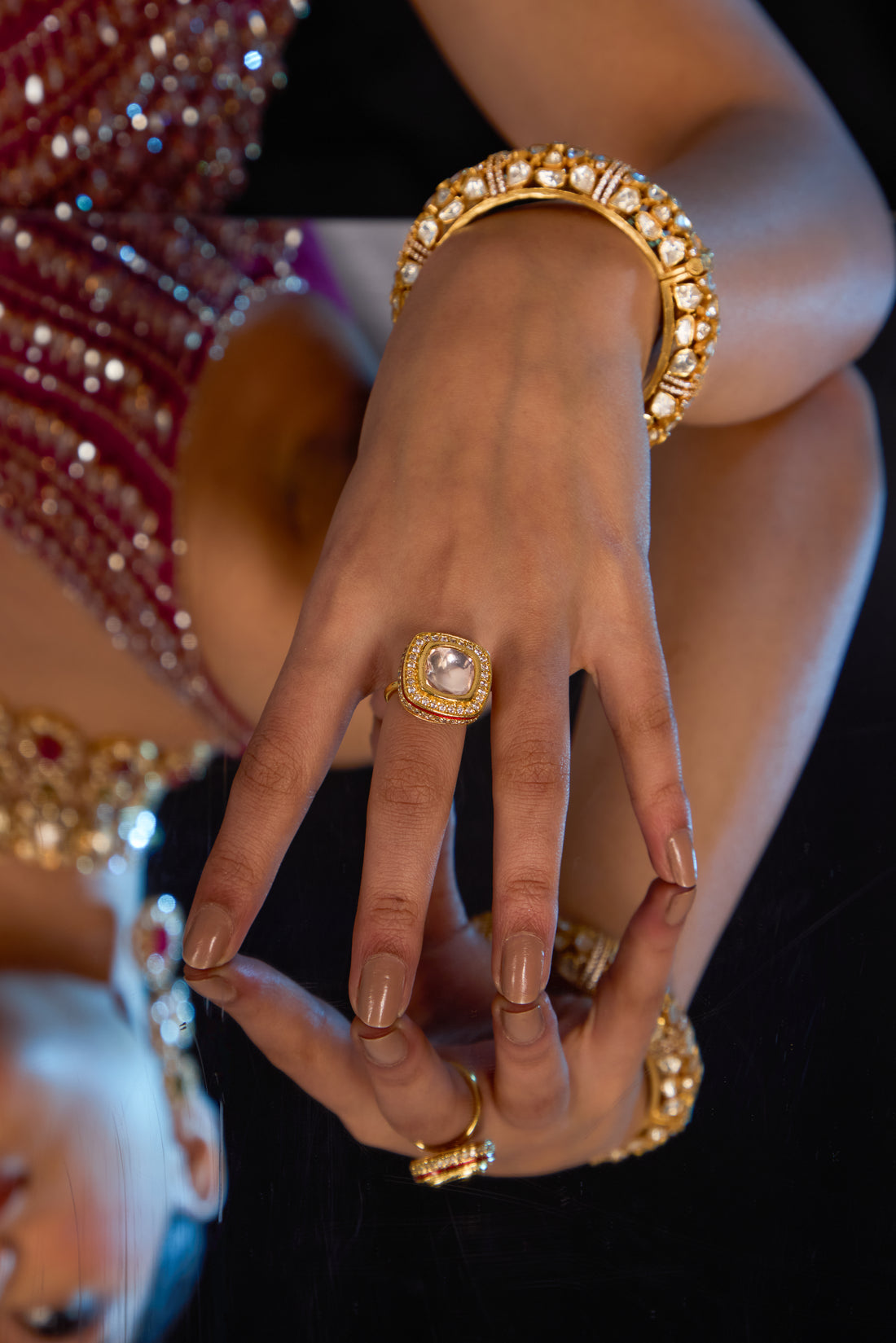 Moissanite Kundan Bangle