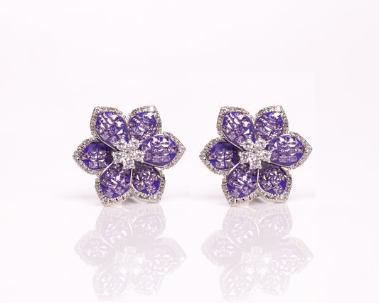 Purple Floral Blooms Earrings
