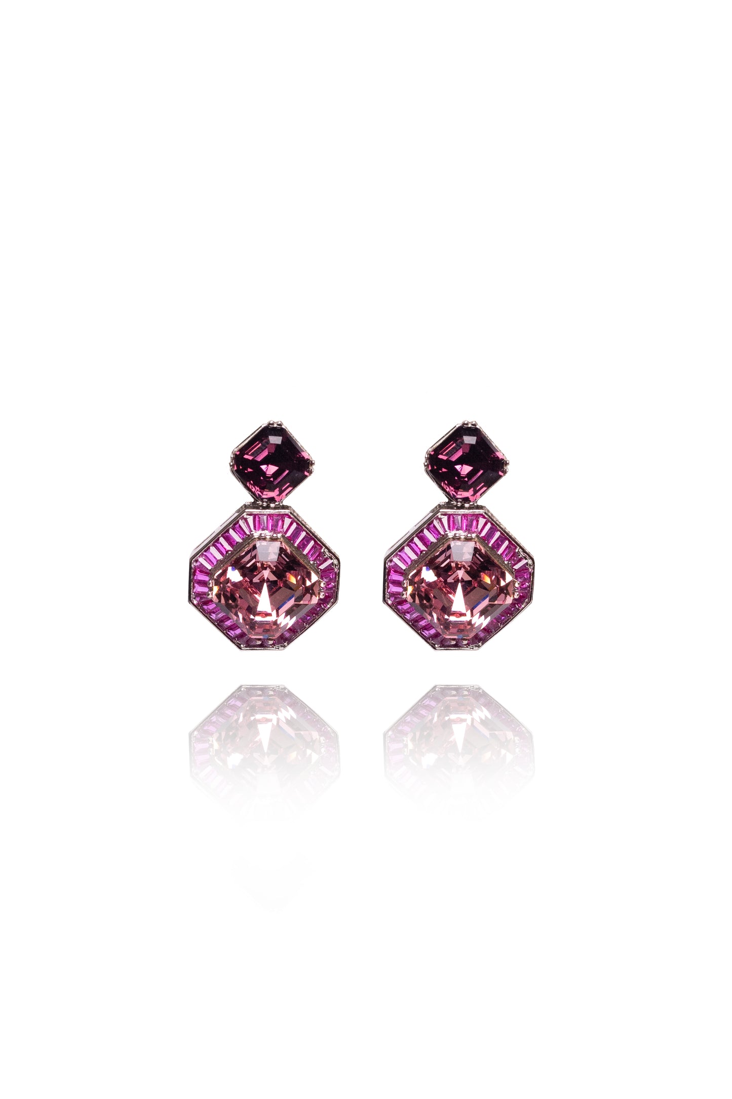 Infinity Cut Pink Swarovski Studs