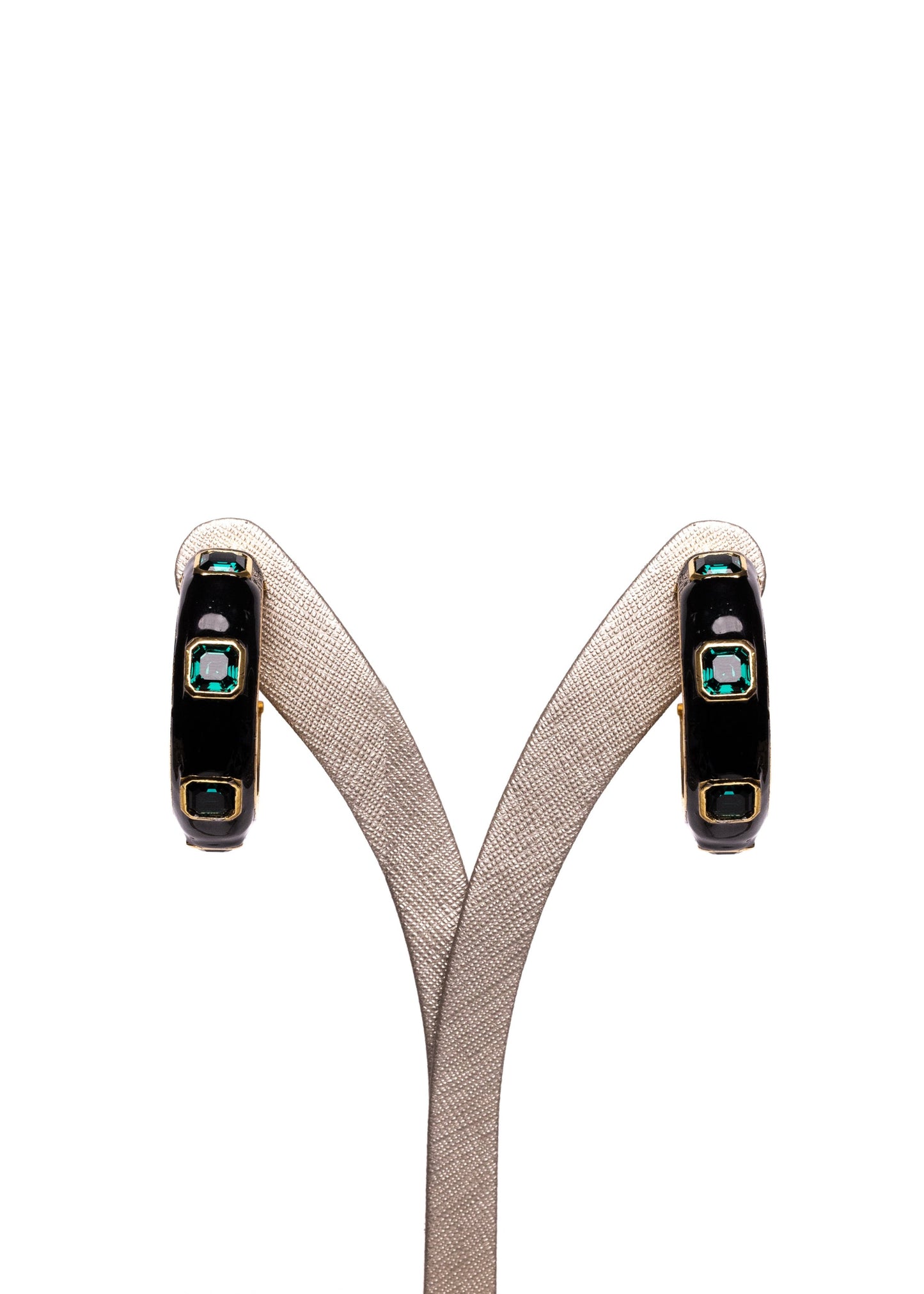 Green Swarovski Crystal Hoops