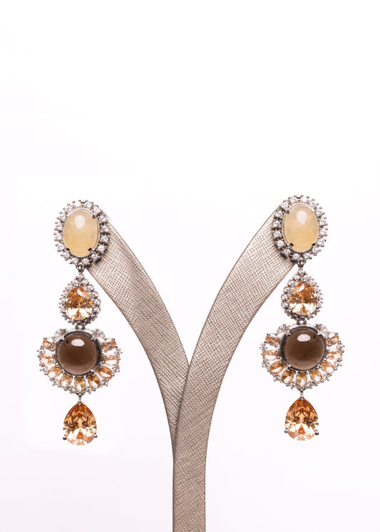 Gemstone Tear Drop Earrings