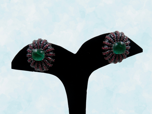 Emerald Ruby Burst Studs