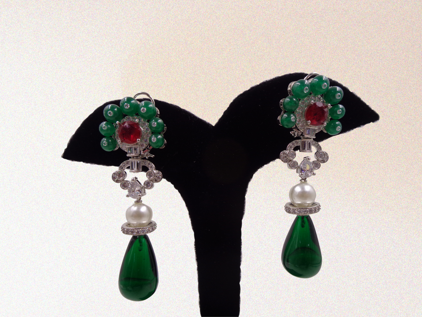 Forest Green Gems Earring