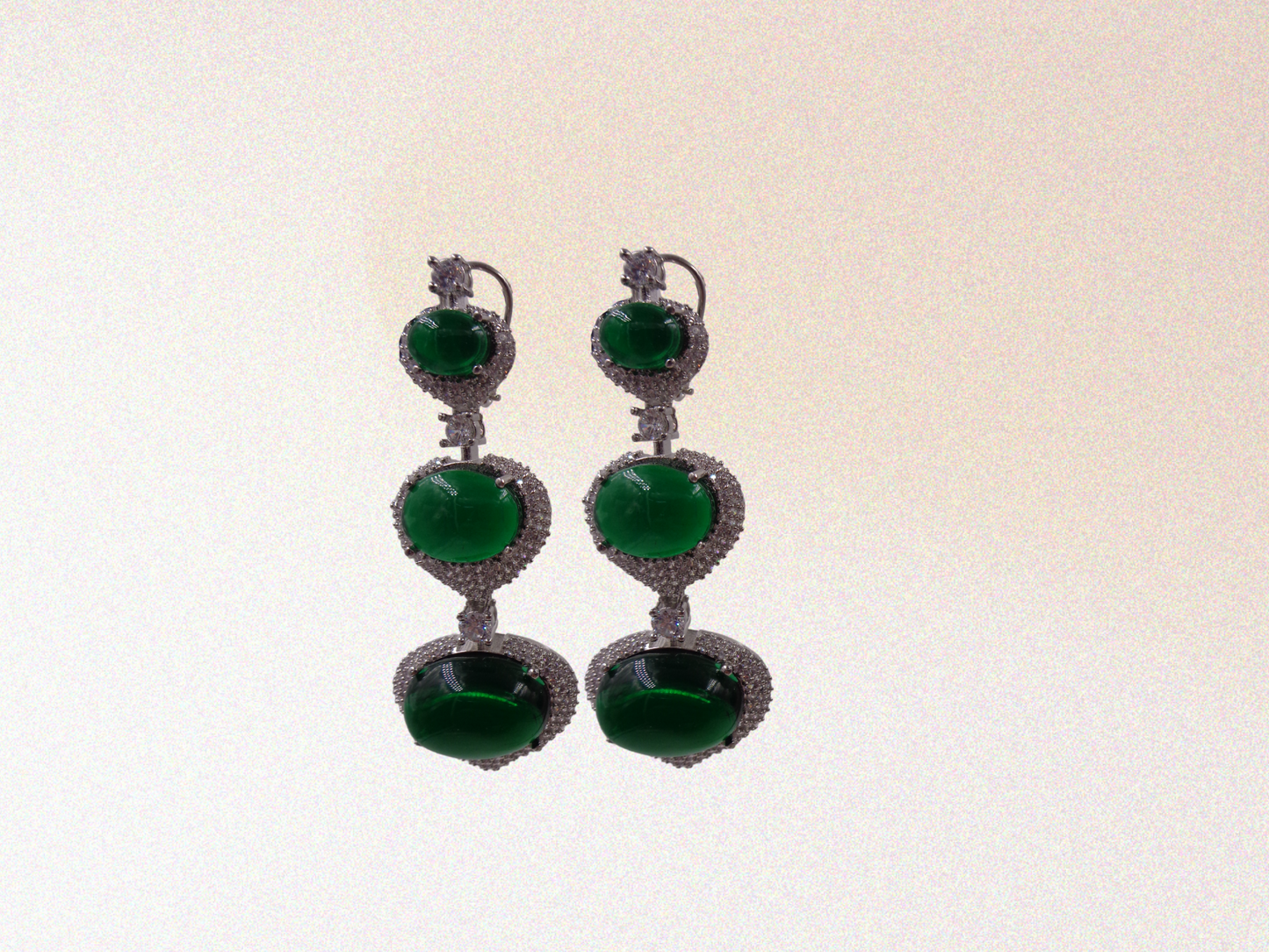 Triple Emerald Drop Earrings