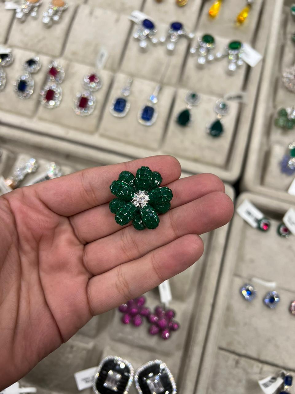 Diana Floral Invisible Setting Earrings