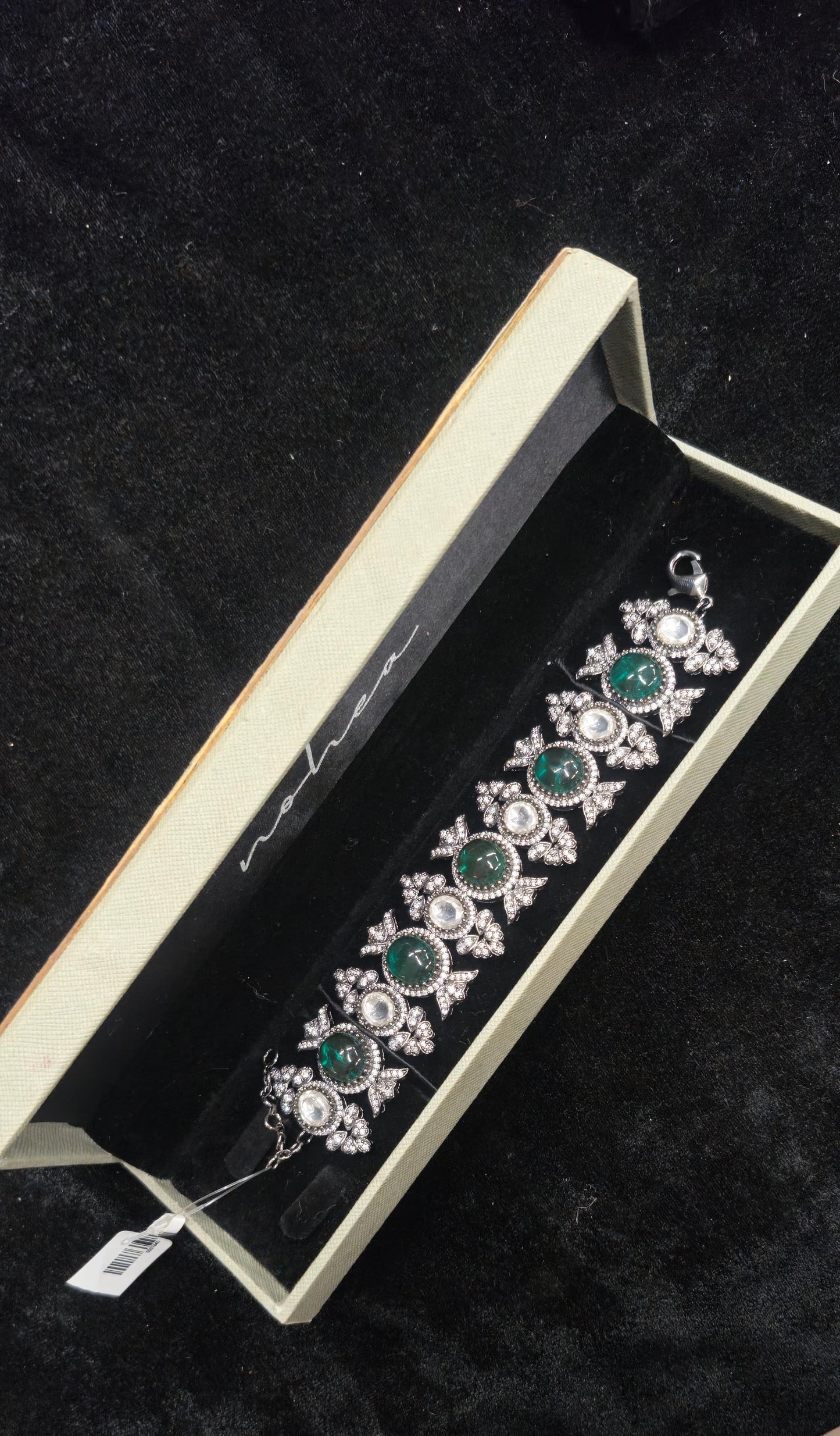 Silver Kundan Bracelet