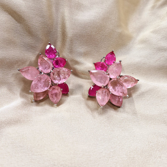Hot Pink Cluster Studs