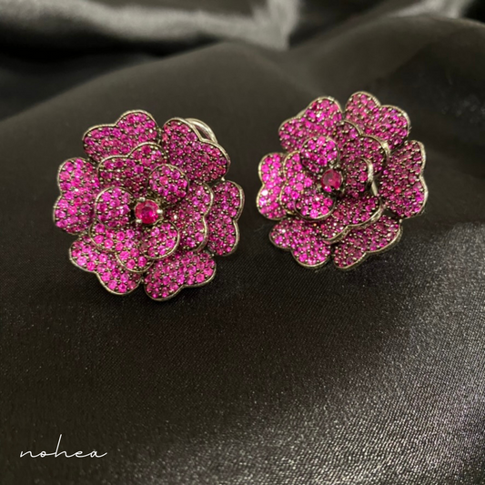 Ithar Pink Flower Studs