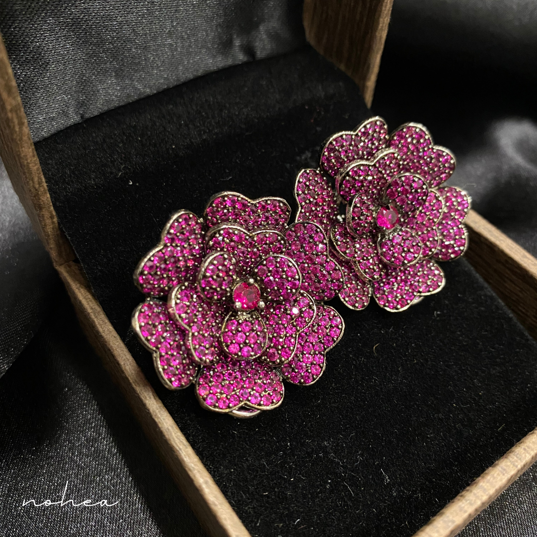 Ithar Pink Flower Studs