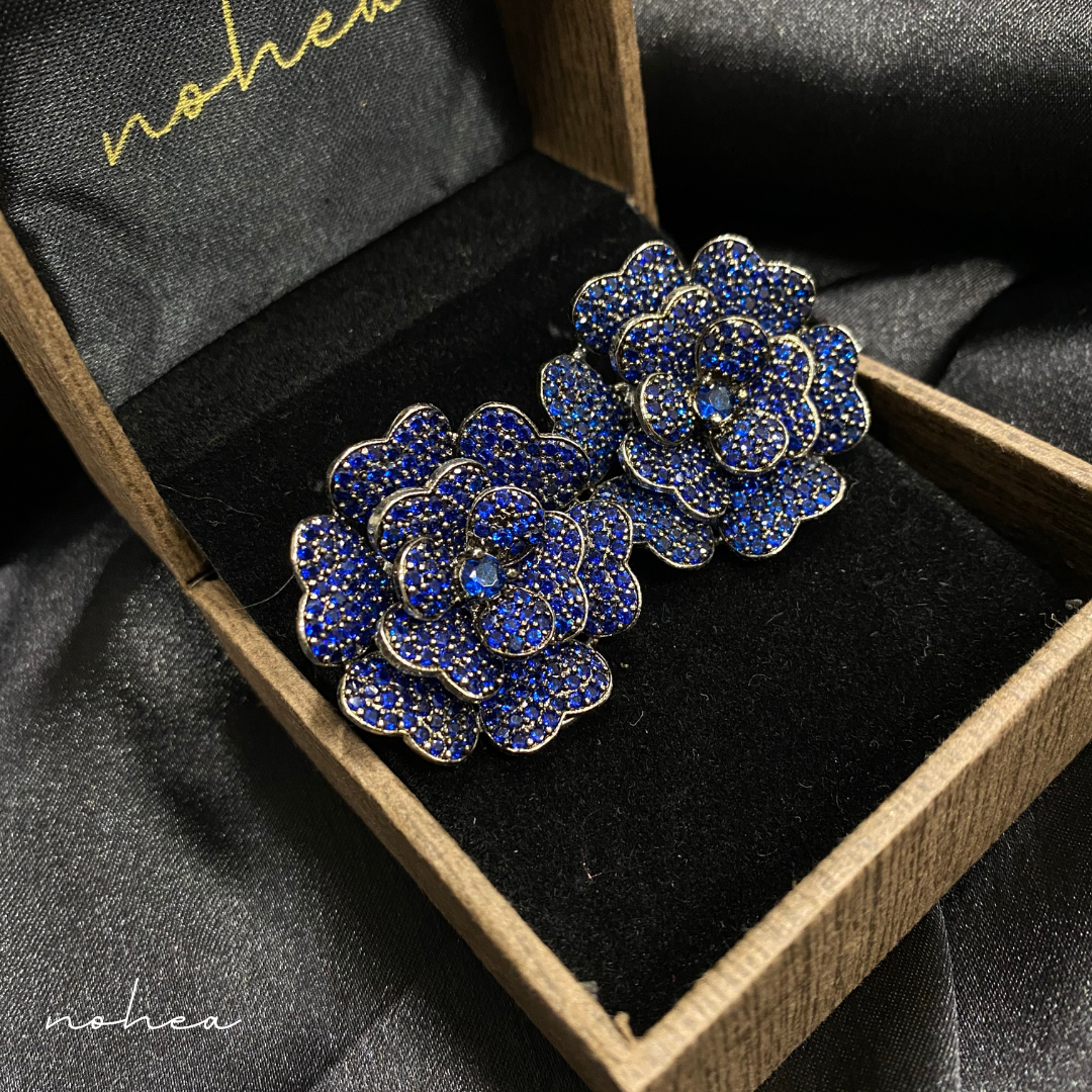 Ithar Blue Flower Studs