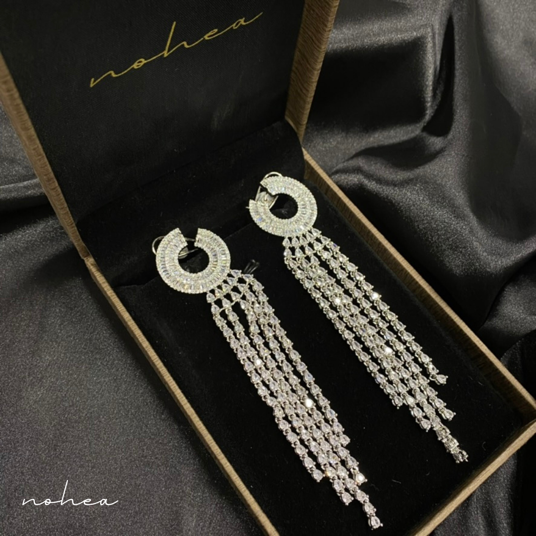 Genevieve Zirconia Dangler Earrings