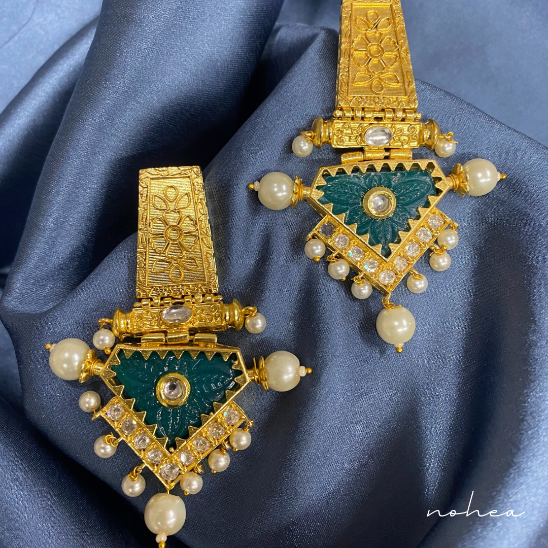 Carvin Stones Earrings with Pearl Detailing