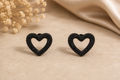 Noir Éclat Heart Studs