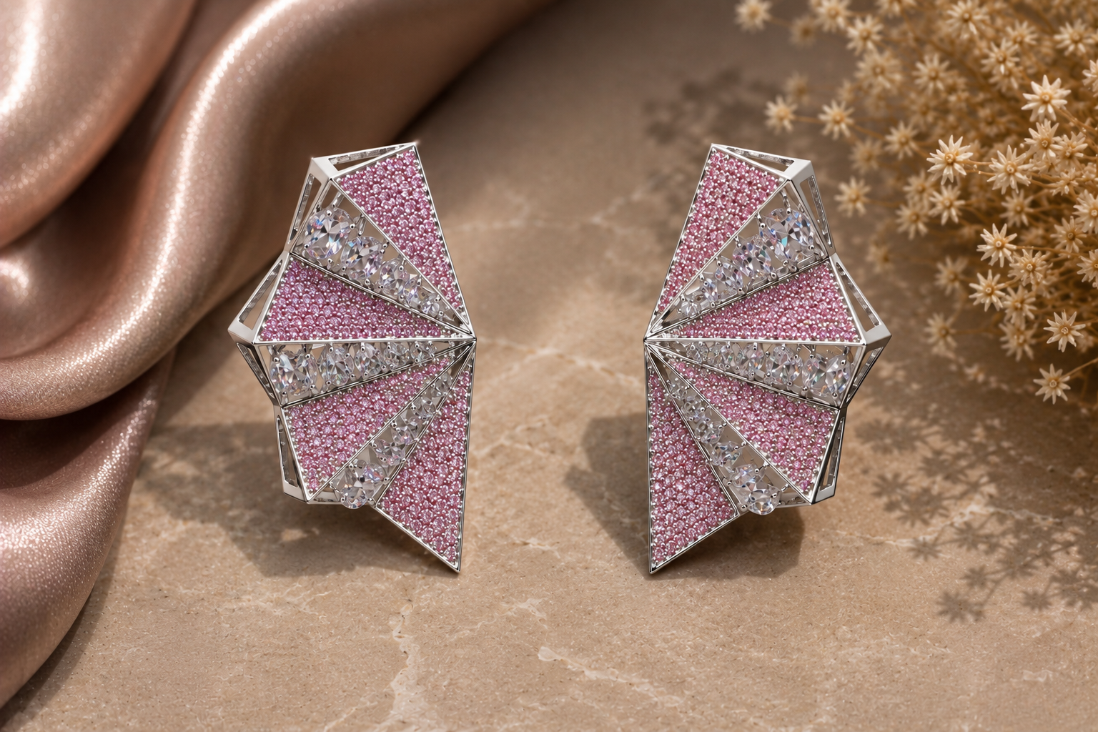 Rosé Prism Earrings