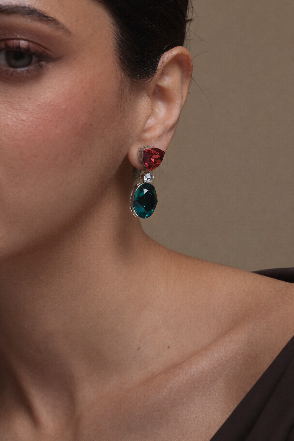 Crimson Verde Swarovski Drops