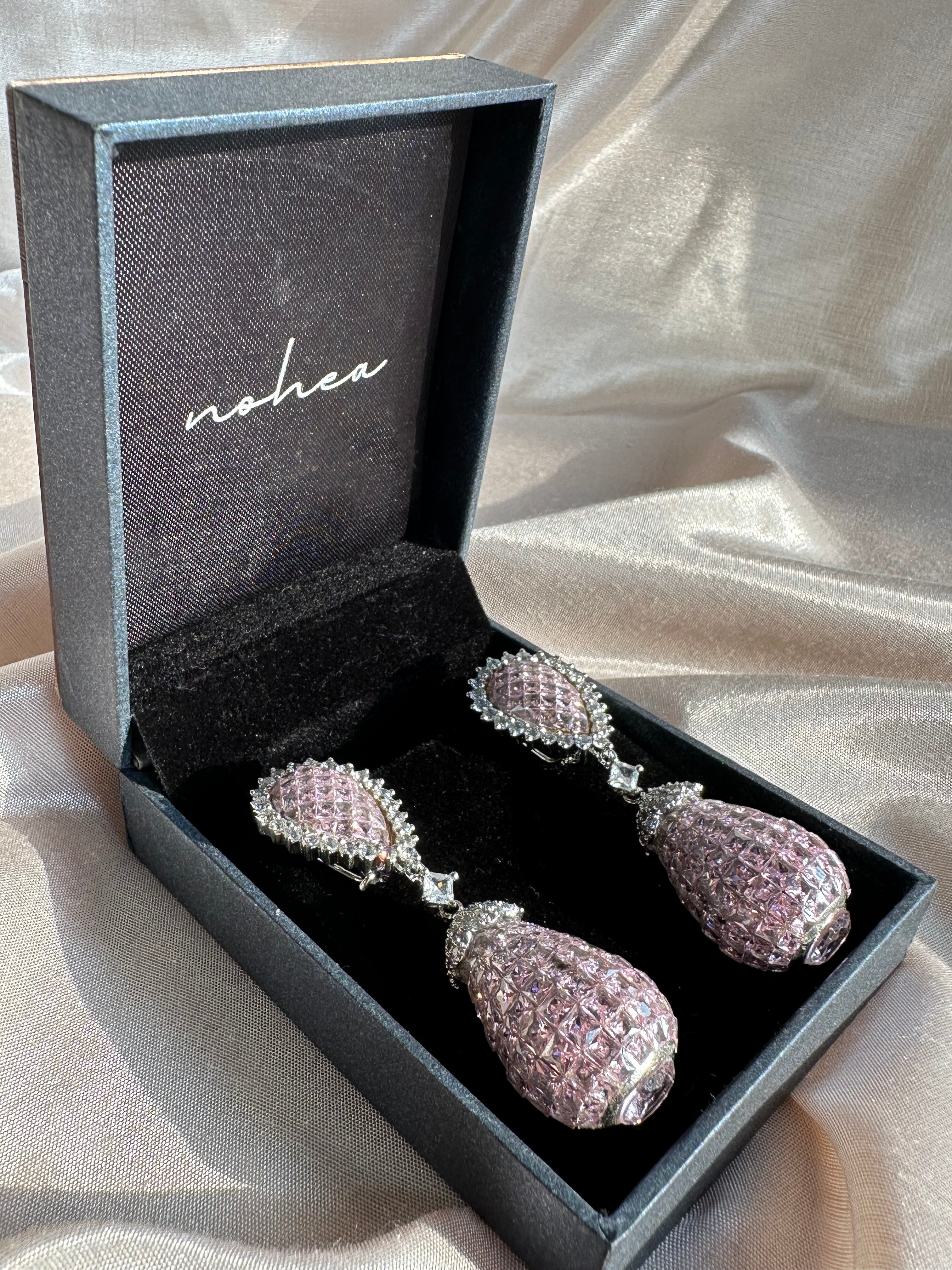 Pink Zirconia Drop Earrings