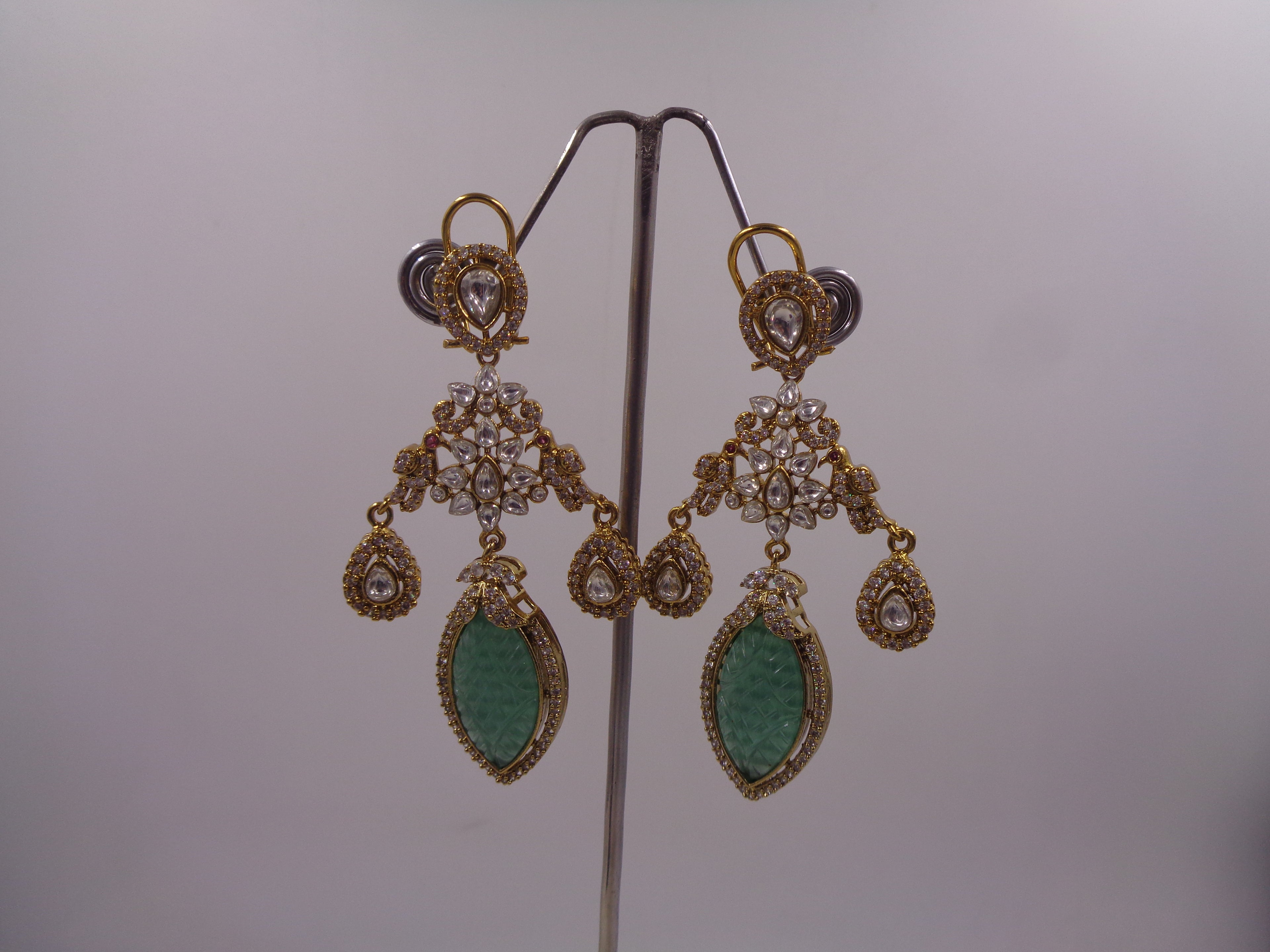 Kuhu Mint Victorian Earrings