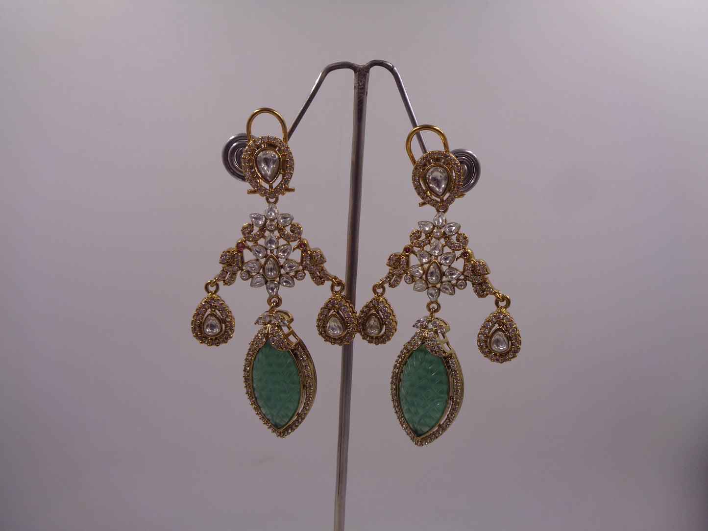 Kuhu Mint Victorian Earrings