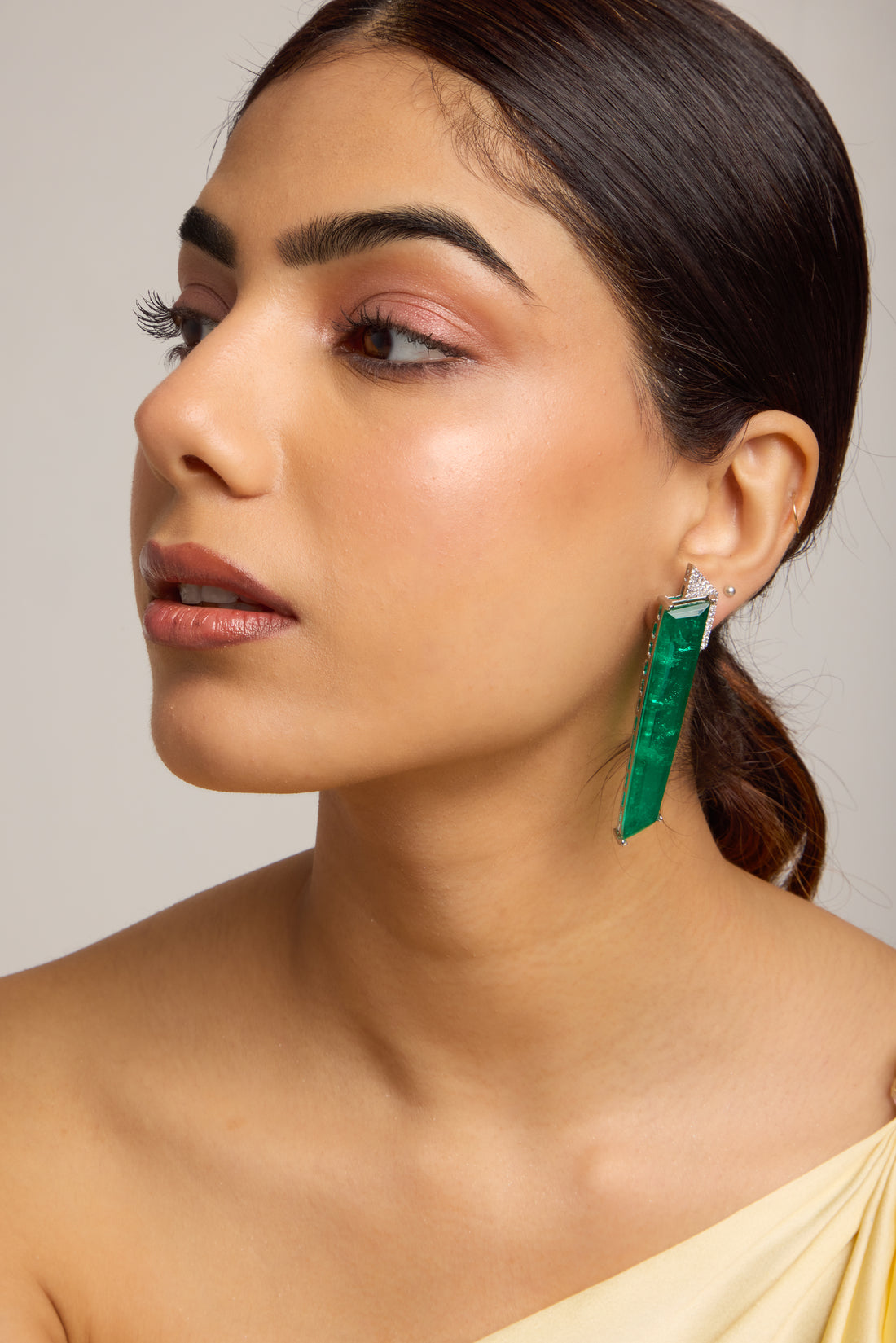 Emerald Green Cubic Doublet Earrings