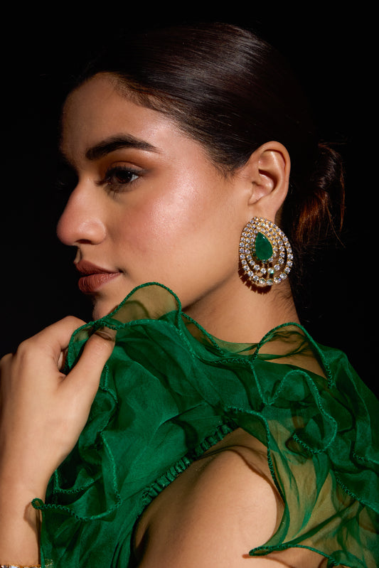 Adira – Emerald Stone Earrings