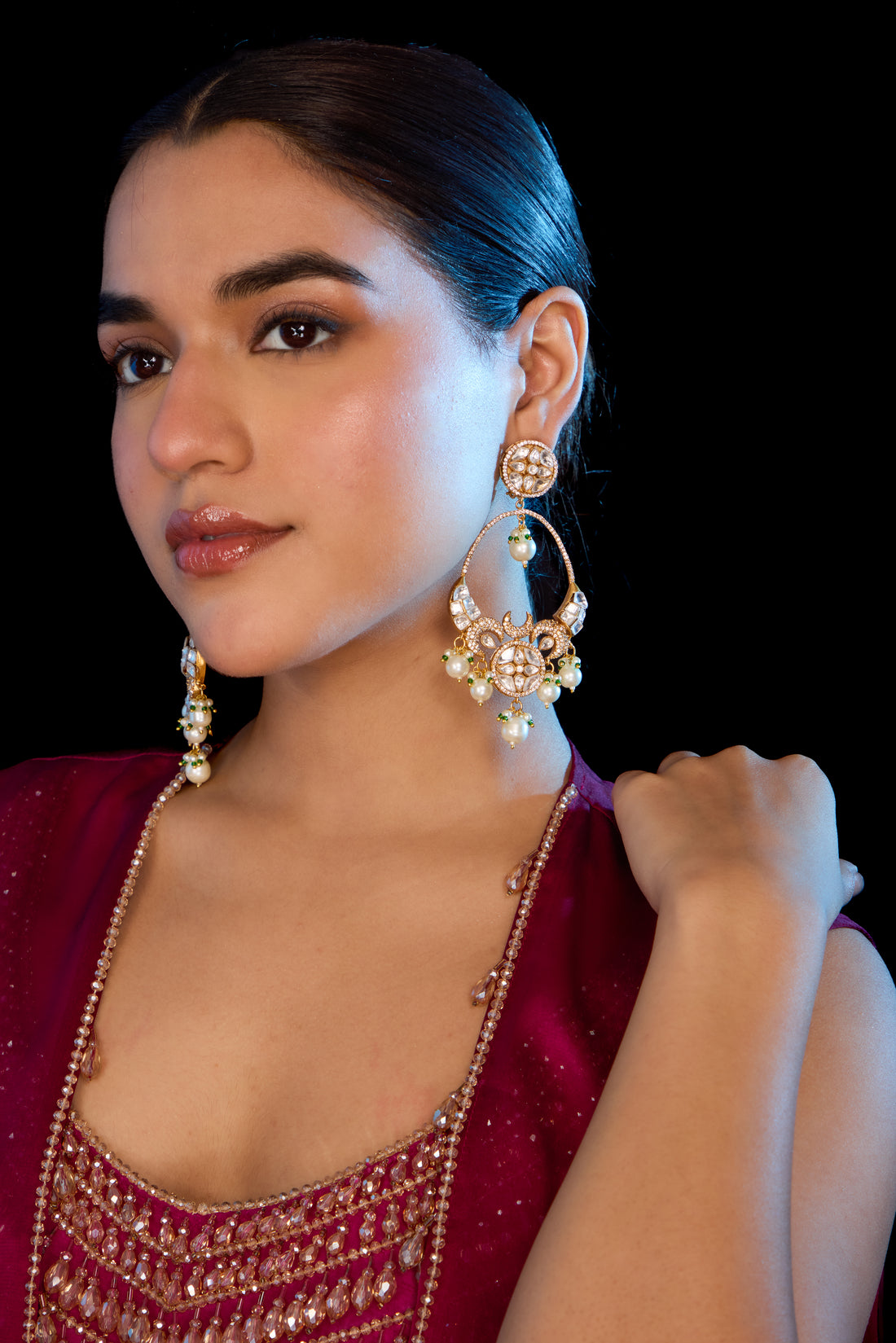 Kundan Chandbali Earrings