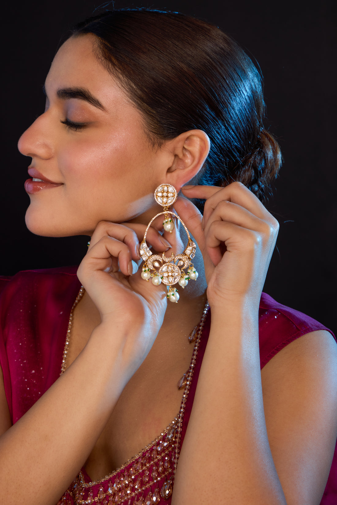 Kundan Chandbali Earrings