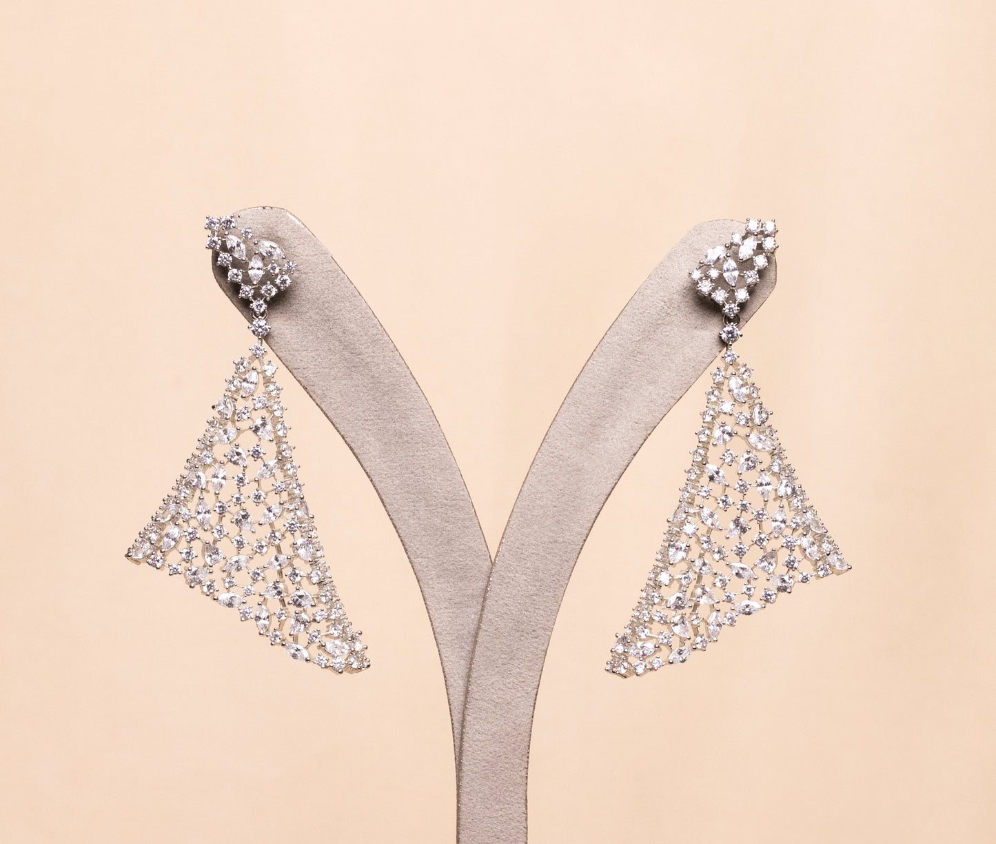 Asymmetric Triangle Embellished Earrings