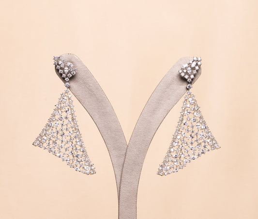 Asymmetric Triangle Embellished Earrings