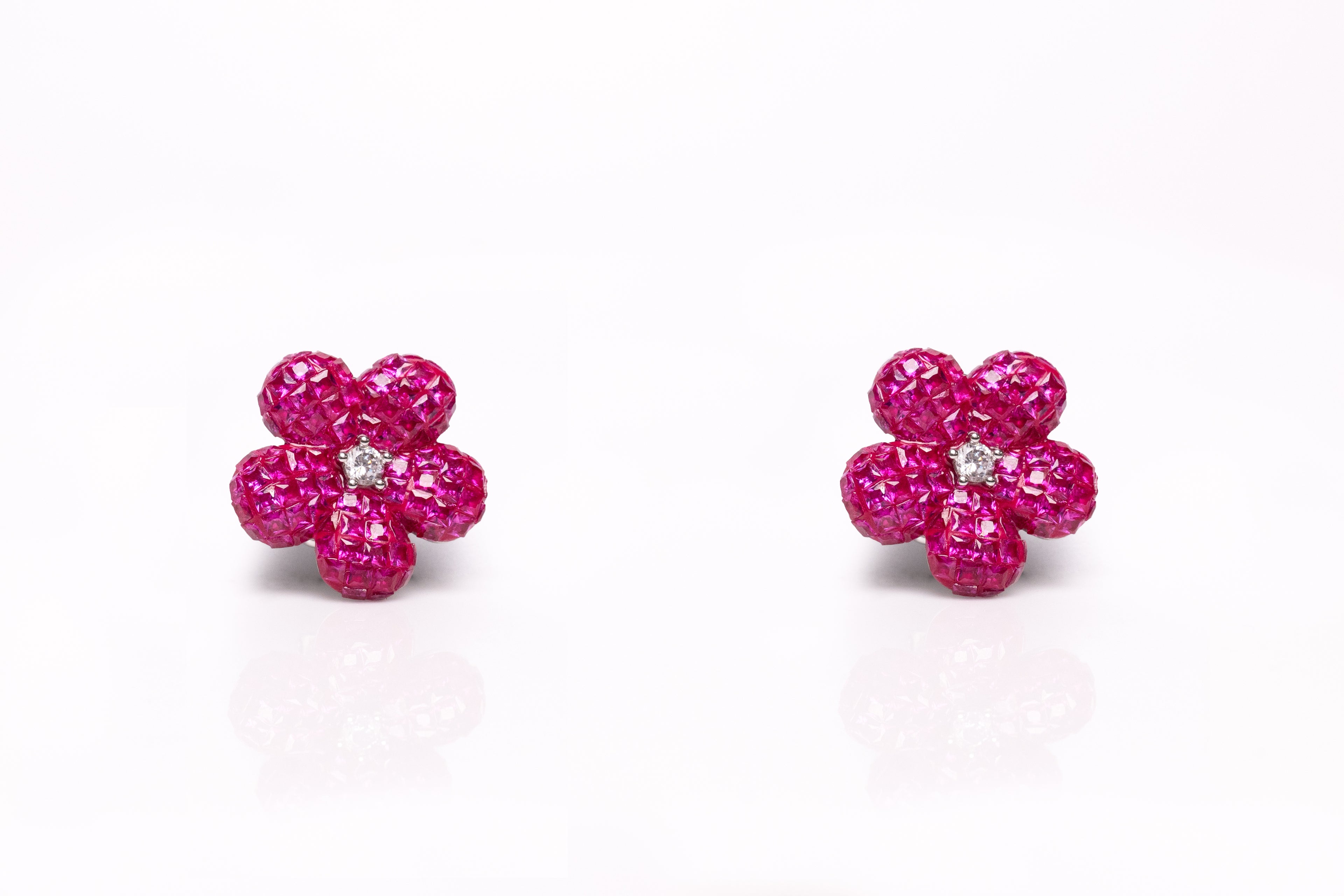 Ruby Floral Blooms Earrings
