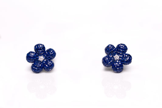 Sapphire Floral Blooms Earrings