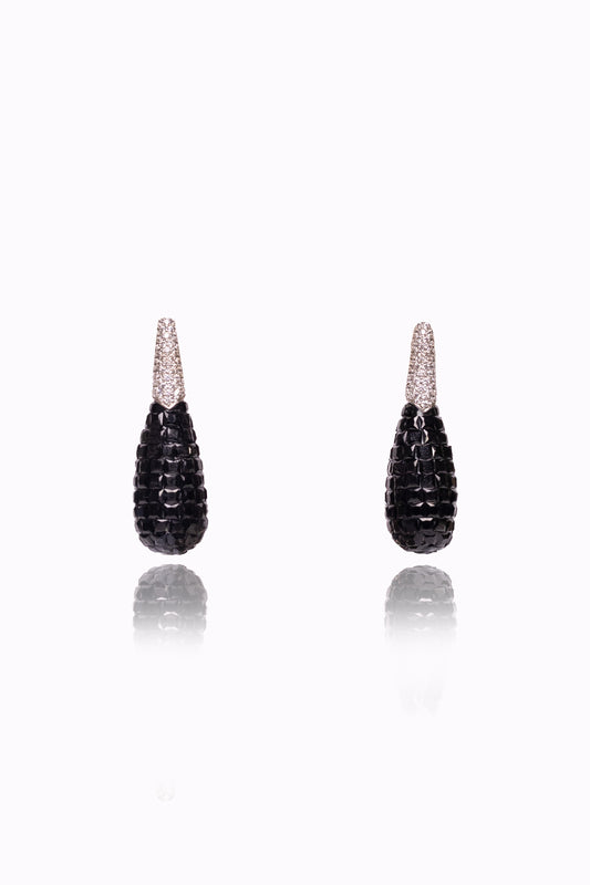 Black Ear Climber Earrings