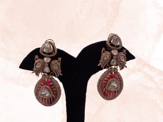 Exquisite Kundan & Polki Stones Earrings