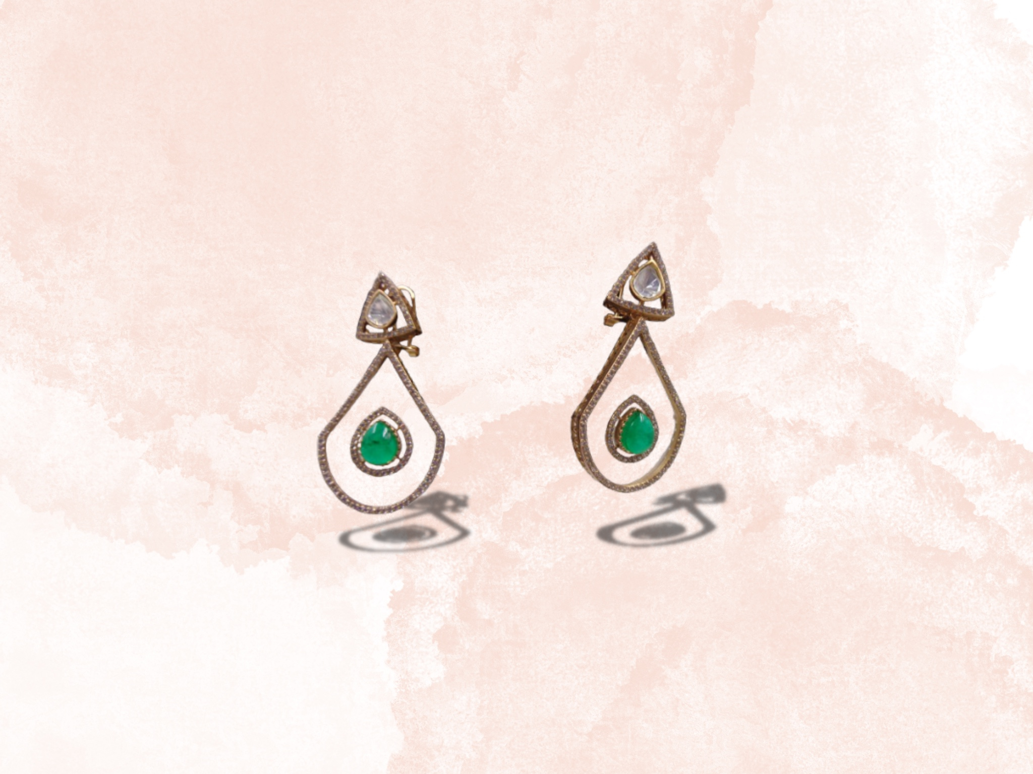 Celestial Green Kundan Earings