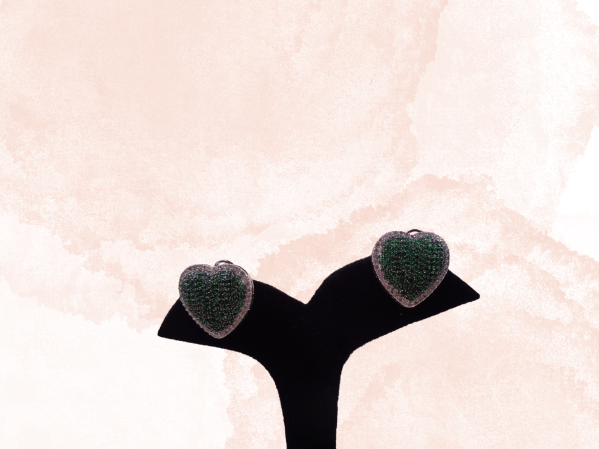 Emerald Love Studs