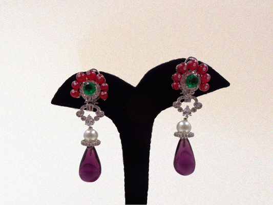 Multicolor Gemstone Dangle Earrings