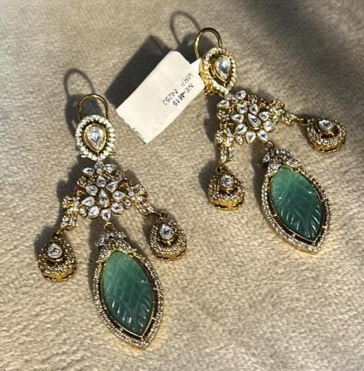 Kuhu Mint Victorian Earrings