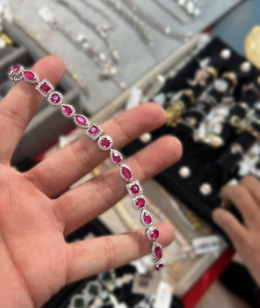 tennis bracelet with korean zircon stone