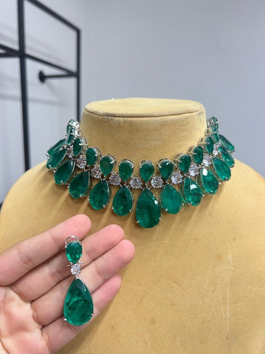 Emerald Drop Jewellery Set