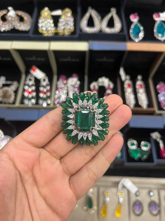 Emerald oversized studs