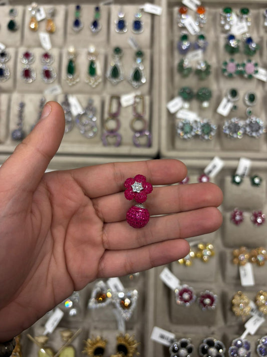 Ruby Globe Drop Earrings